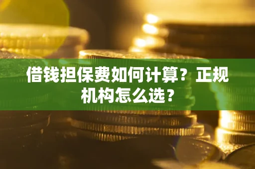 济南借钱担保费如何计算？正规机构怎么选？
