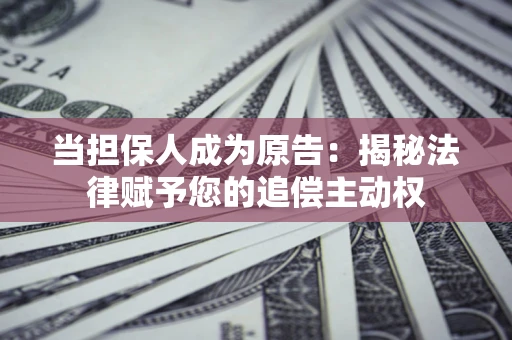 济南当担保人成为原告：揭秘法律赋予您的追偿主动权